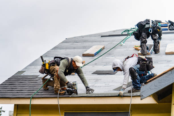 Professional Roofing technician working in West Roxbury, MA